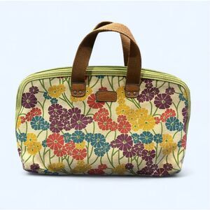 Vintage Fossil Floral Cream Green medium Carrying Bag Purse